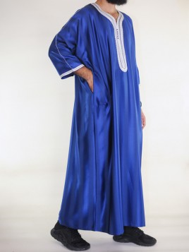 Gandoura marocaine Bleu Roi...